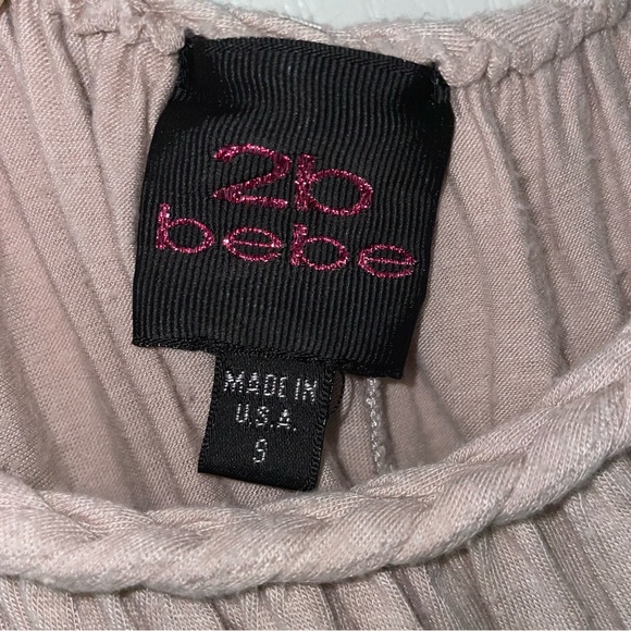 2B BEBE COLD SHOULDER Taupe Top Size Small - Picture 2 of 9